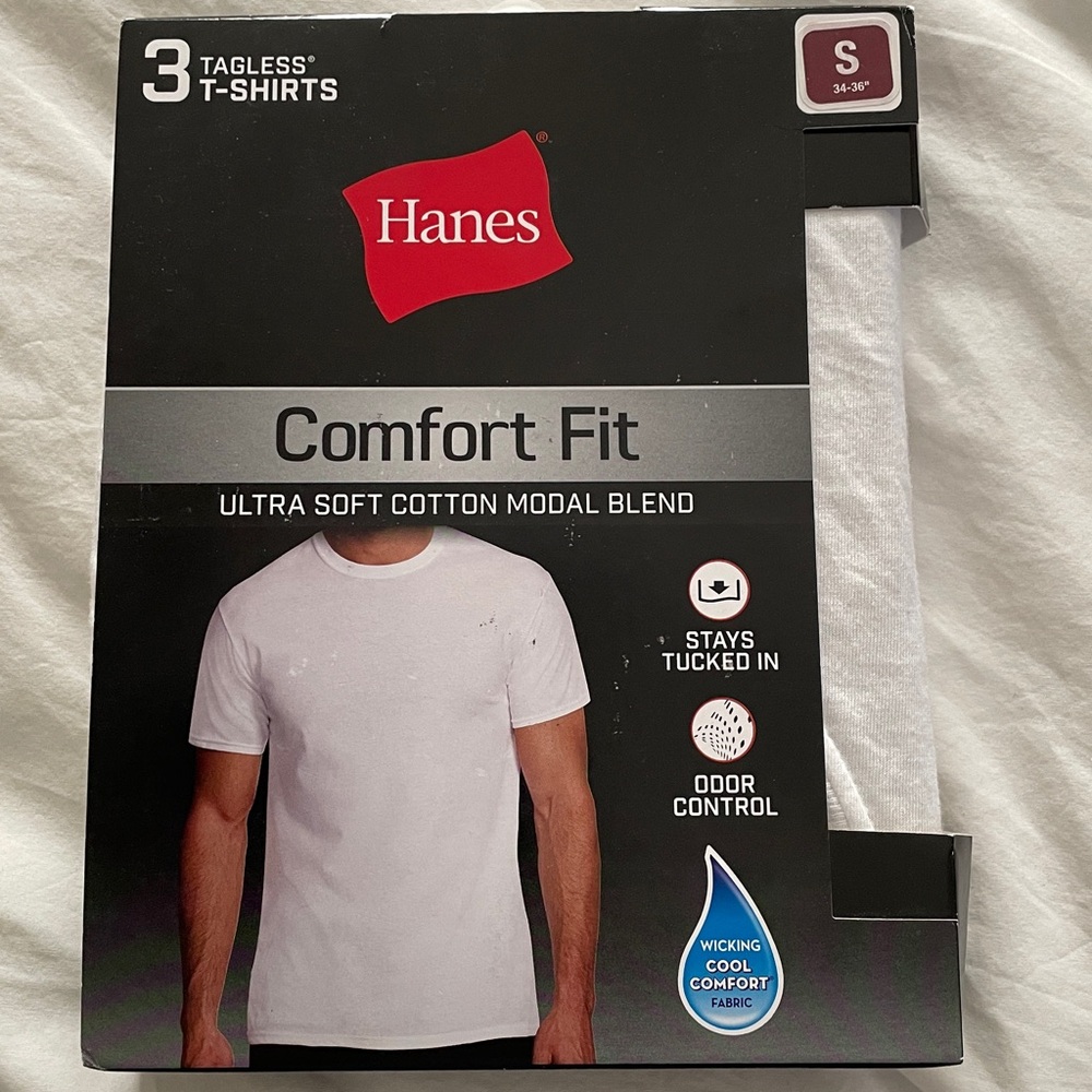 Hanes 3/pack Tagless Premium Comfort Fit Ultra Soft Crew Neck T Shirt NWT